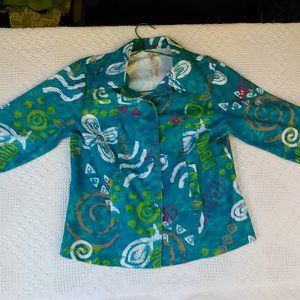 Turquoise print jacket